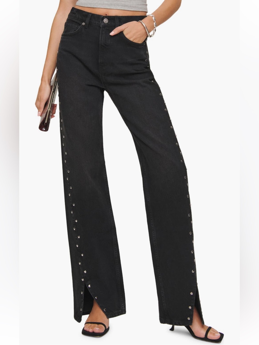 Reformation Cary Studded High Waist Jeans - Picture 2 of 7